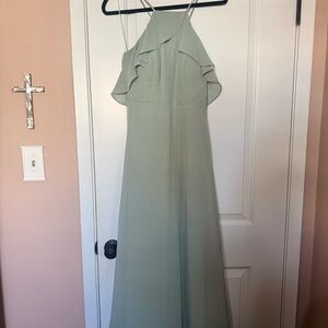 Elegant Green Halter Dress